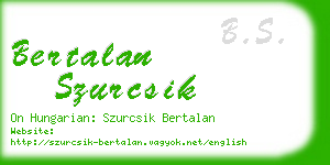 bertalan szurcsik business card